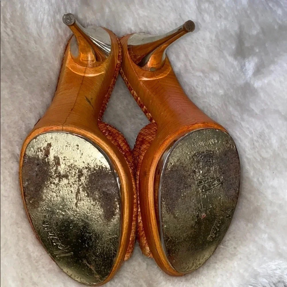 Marciano croc leather open toe stiletto mules Sz 9.5 - Picture 8 of 16